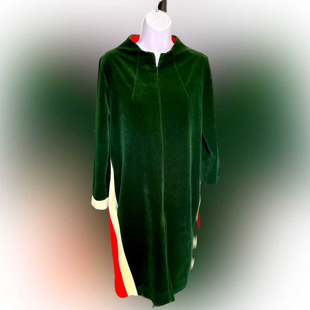 Vintage Vanity Fair Mod 70’s House Coat Robe Zip Up Color Block
